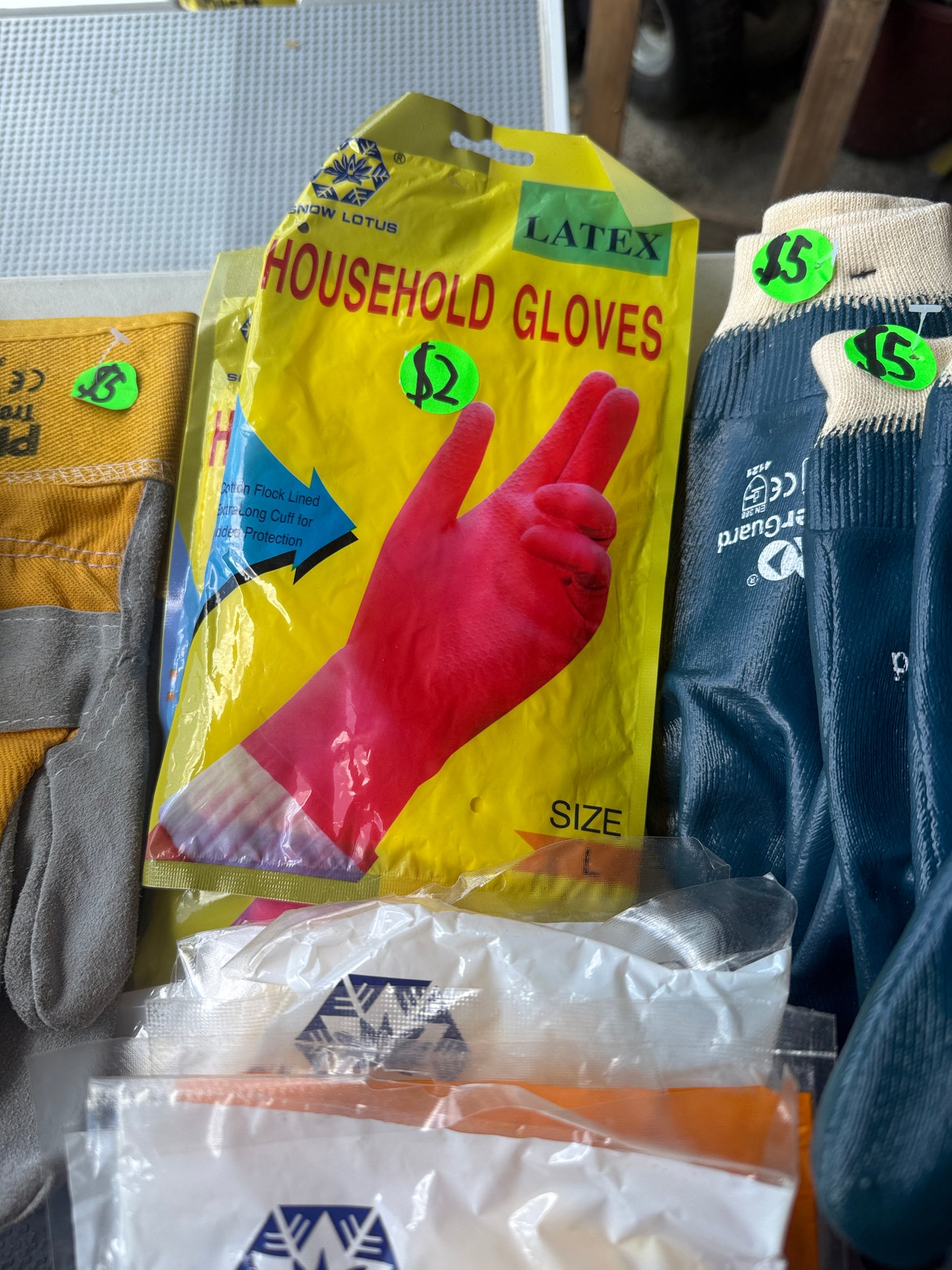 Various Gloves, Leather, Rubber, Work Gloves From $1 a pair