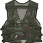 Green tactical vest with camouflage pattern on a white background