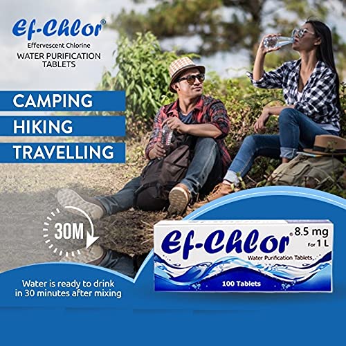 Ef-Chlor Water Purification Tablets 100 tablets - 1 litre or 5 litre