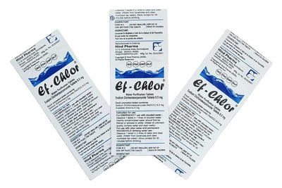 Ef-Chlor Water Purification Tablets 100 tablets - 1 litre or 5 litre