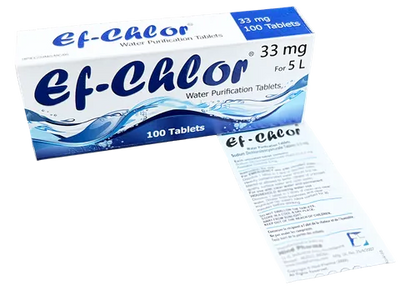 Ef-Chlor Water Purification Tablets 100 tablets - 1 litre or 5 litre