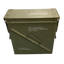 Green military ammunition box on a white background