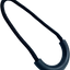 Black carabiner on a white background