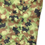 Close-up of a camouflage fabric with green, brown, and black pattern