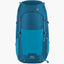 Blue backpack with visible branding on a white background