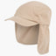 Beige cap with neck flap on a white background
