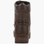 Brown leather boot on a white background