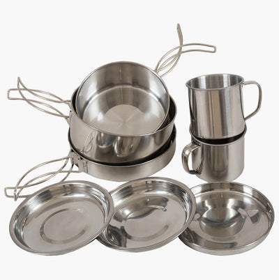 HIGHLANDER PEAK WEEKENDER STAINLESS STEEL CAMPING COOKWARE KIT