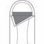 Outline of a handbag with a strap on a white background