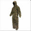 Camouflage suit with a hood on a white background