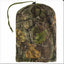 Camouflage-patterned drawstring bag on a white background