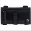 Black tactical pouch with multiple compartments on a white background