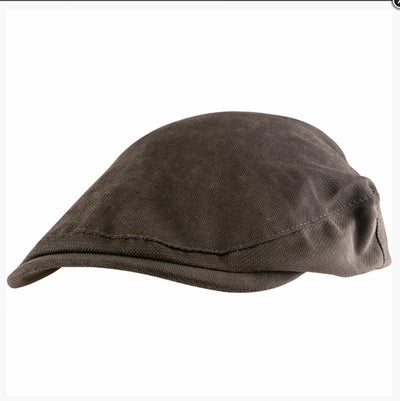 Brown flat cap on a white background