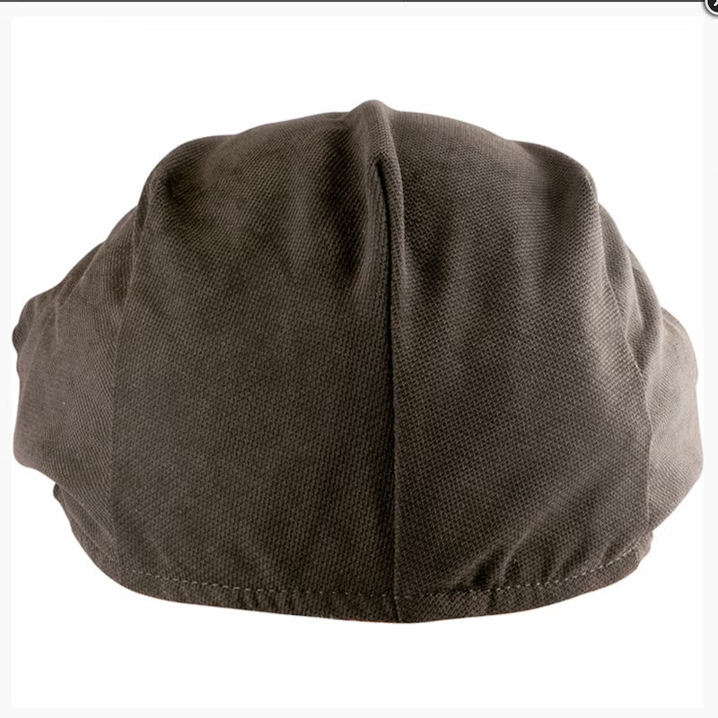 Brown flat cap on a white background