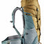 Hiking backpack with brown and gray color scheme on a white background