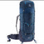 Blue hiking backpack on a white background