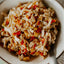 pasta dish with vegetables in a bowl