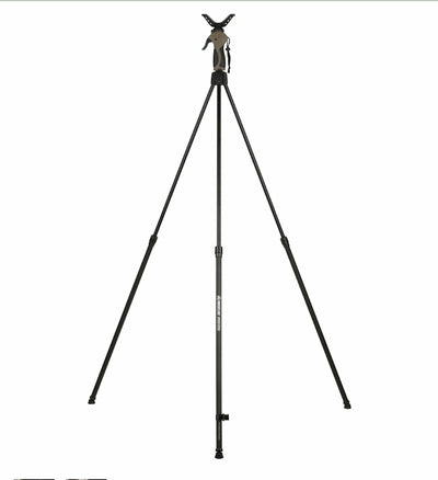 Black tripod on a white background