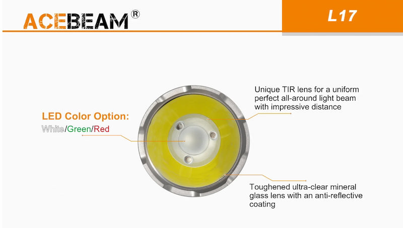 Acebeam - L17 (1400 Lumens) Ultra-long throw Tactical Torch