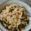 Close-up of a bowl of pasta with a blurred background