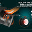 Acebeam H50 2.0 flashlight with Type-C charging port and charging indicators on a dark background