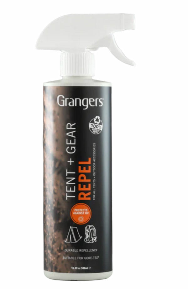 Grangers Tent + Gear Repel spray bottle on a white background