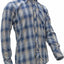 Blue plaid shirt on a white background