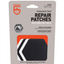 Packaging of Gear Aid Tenacious Tape with hexagonal shaped black and clear patches for repairing fabrics