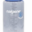 Clear water bottle with blue lid and 'nalgene' branding on a white background