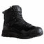 Black tactical boot on a white background