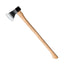 Wooden axe with a black head on a white background