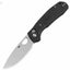 Folding knife with a purple handle on a white background