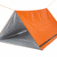 Mylar Emergency Shelter with orange outer on white bckround