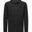 A black long-sleeve hooded top shown from the back, photographed on a plain white background.