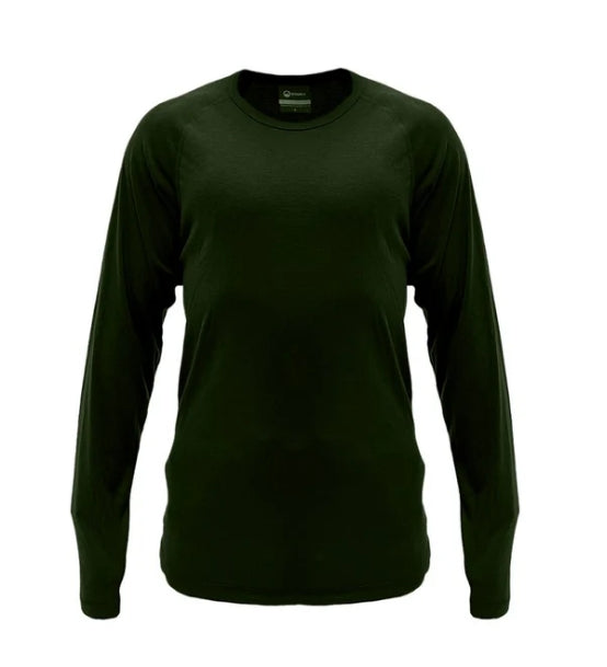 Green long-sleeve shirt on a white background