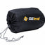 Black drawstring bag with OZtrail logo on a white background