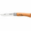 Opinel knife with wooden handle on a white background