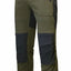Green and black outdoor pants on a white background