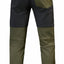 Green and black pants on a white background