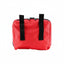 Red bag with black straps on a white background