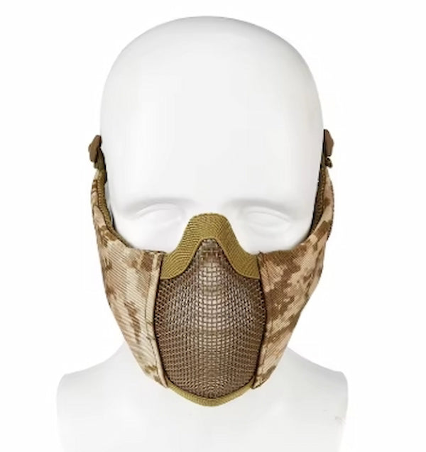 Tactical Airsoft Masks Metal Steel Net Mesh with Ear Protection