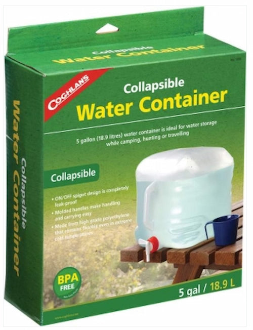 Coghlan's collapsible water container packaging on a white background