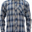 Blue and white plaid shirt on a white background