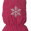 Pink dog coat with a snowflake design on a white background