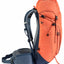 Orange and blue backpack on a white background