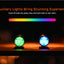 Four auxiliary lights displaying red, green, blue, and multicolor on a dark background with text about color options.