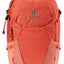 Orange backpack with Deuter logo on a white background