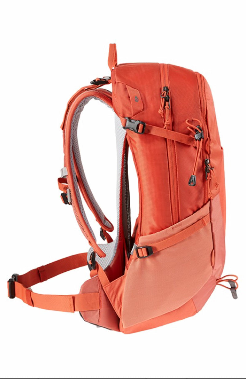 Orange hydration backpack on a white background