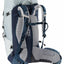Hiking backpack with blue and gray design on a white background