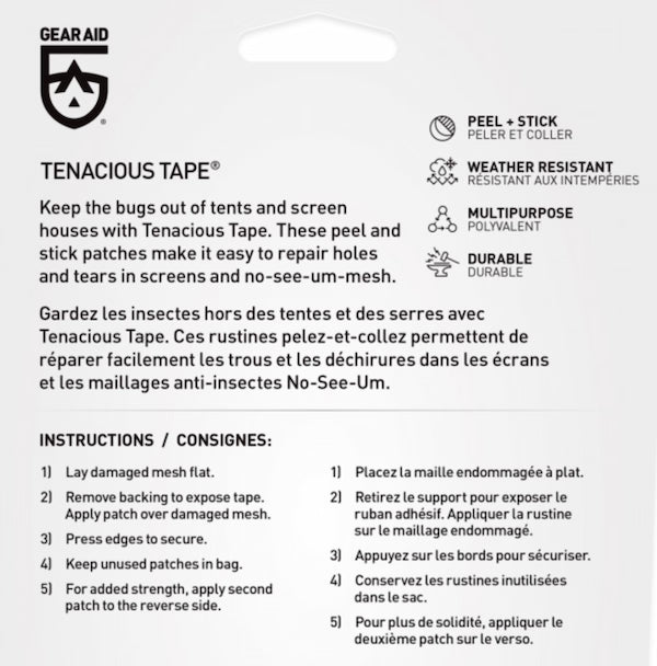 Gear Aid Tenacious Tape Mesh Patches 7.6cm